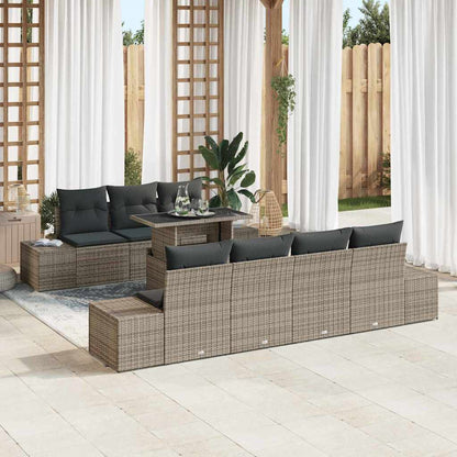 Gartensofa-set mit Kissen 8 pcs Grau