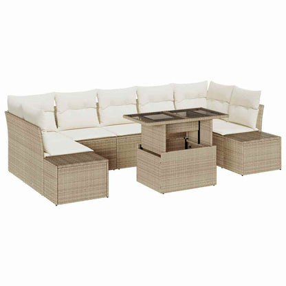 Garten-Sofa-Set mit Kissen 8 pcs Beige und Creme