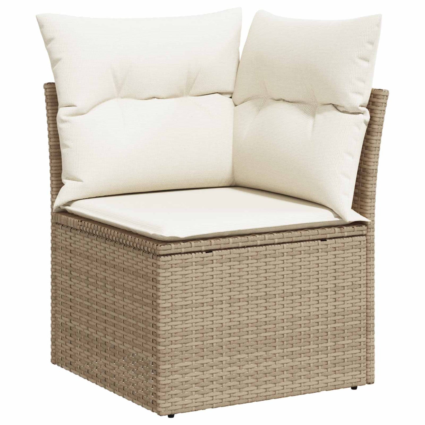 Sofa Set mit Kissen mit Speicher Beige und Creme Poly-Rattan