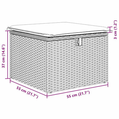 Gartensofa-set mit Kissen 8 pcs Schwarz Poly-Rattan