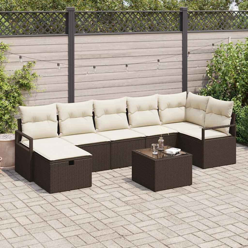 Sofa Set mit Kissen 5 pcs Poly-Rattan