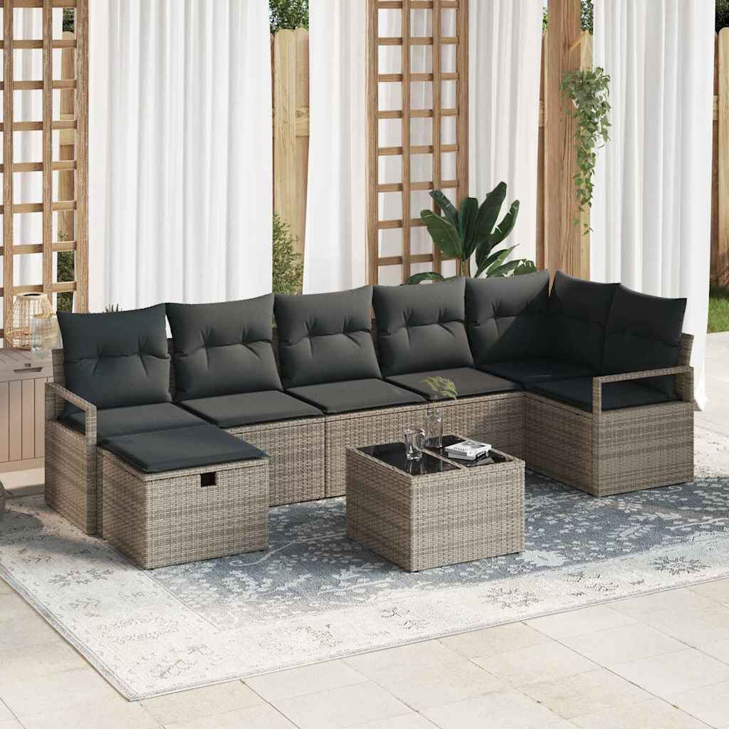 Sofa Set mit Kissen 4 pcs Poly-Rattan