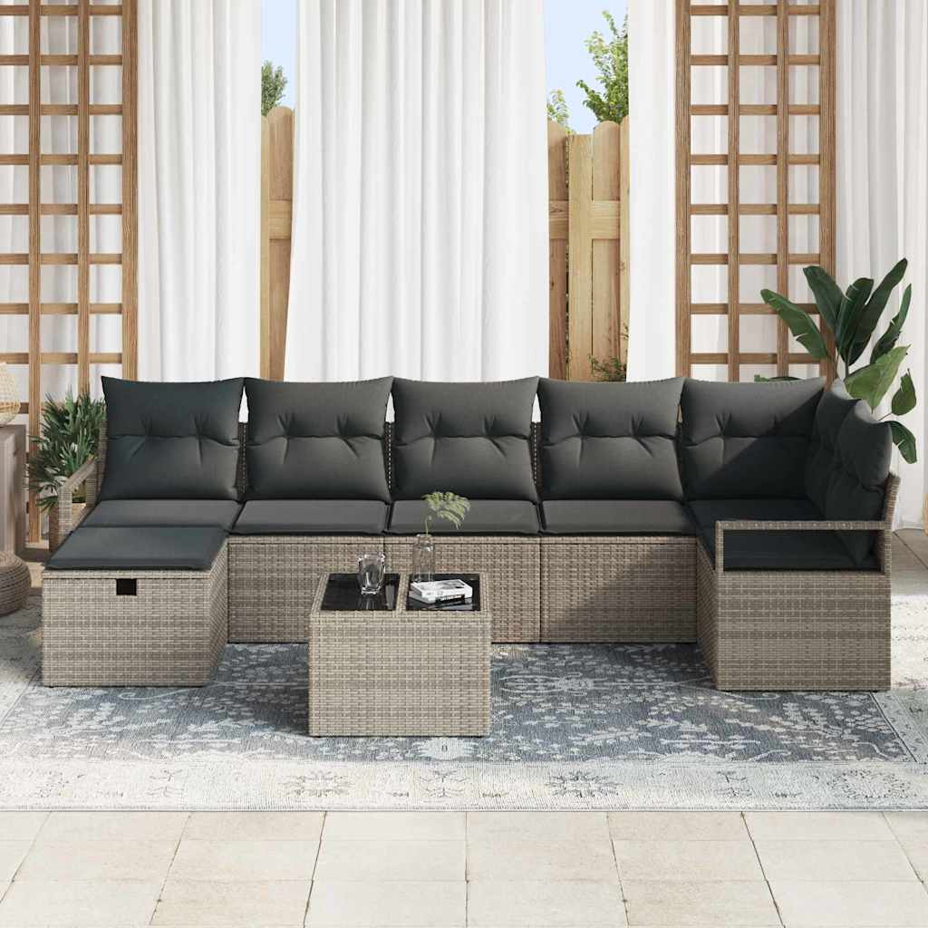Sofa Set mit Kissen 4 pcs Poly-Rattan