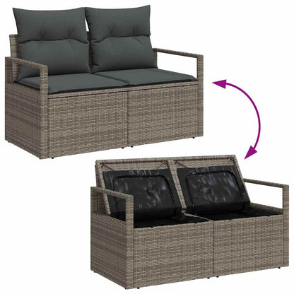 Sofa Set mit Kissen 4 pcs Poly-Rattan