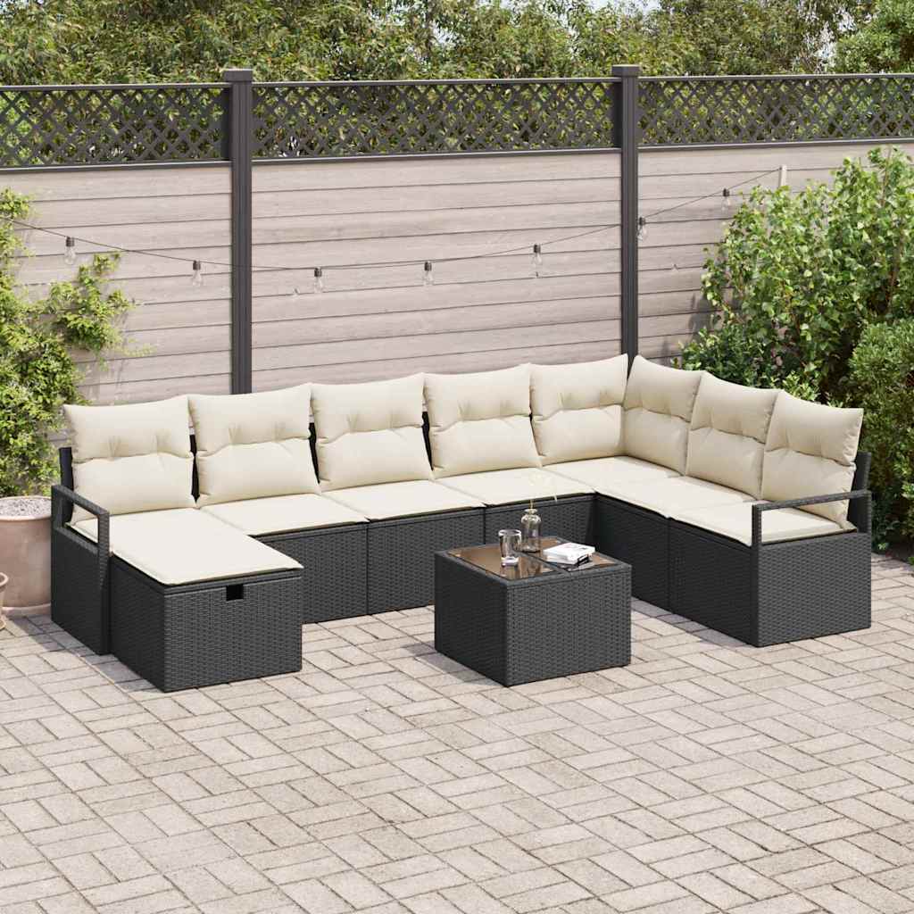 Sofa Set mit Kissen 6 pcs Poly-Rattan