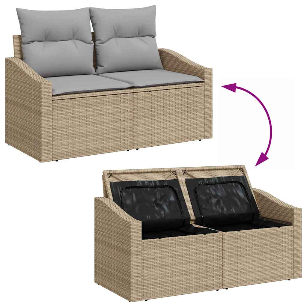 Sofa Set mit Kissen 6 pcs Poly-Rattan