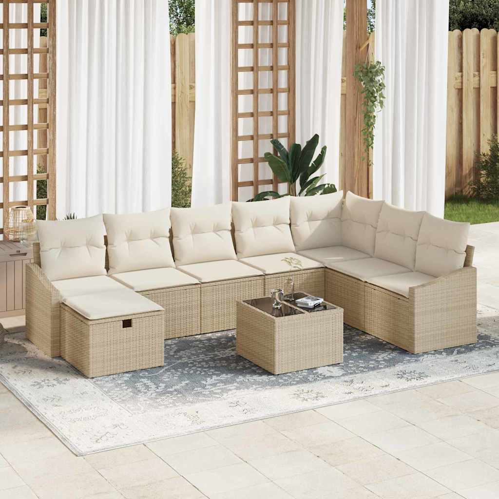Sofa Set mit Kissen 8 pcs Poly-Rattan