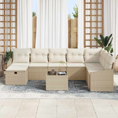 Sofa Set mit Kissen 8 pcs Poly-Rattan