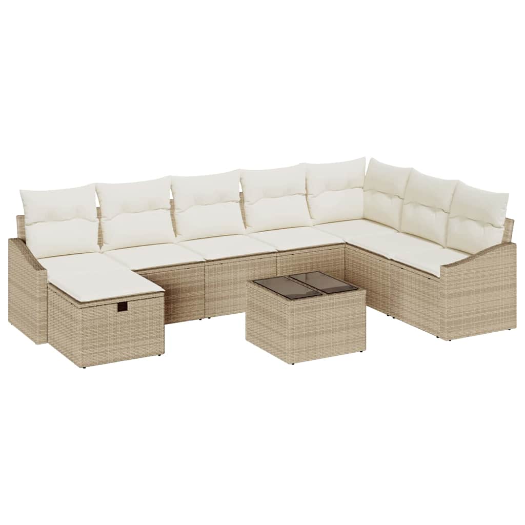 Sofa Set mit Kissen 8 pcs Poly-Rattan