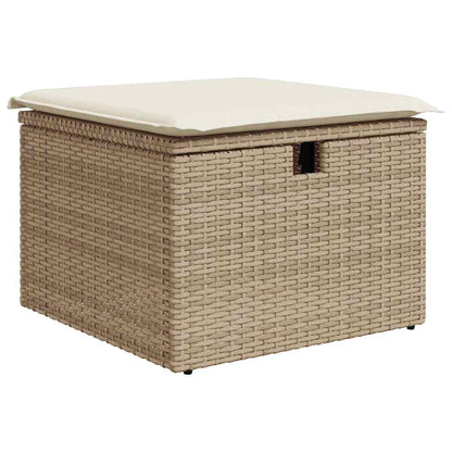 Garten-Sofa-Set 6 pcs Beige Poly-Rattan