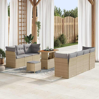 Gartensofa-set 10 pcs Beige Poly-Rattan