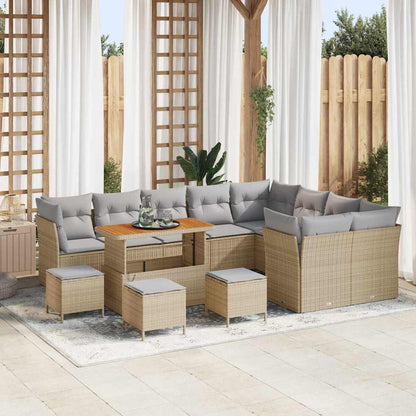 Gartensofa-set 13 pcs Beige Poly-Rattan