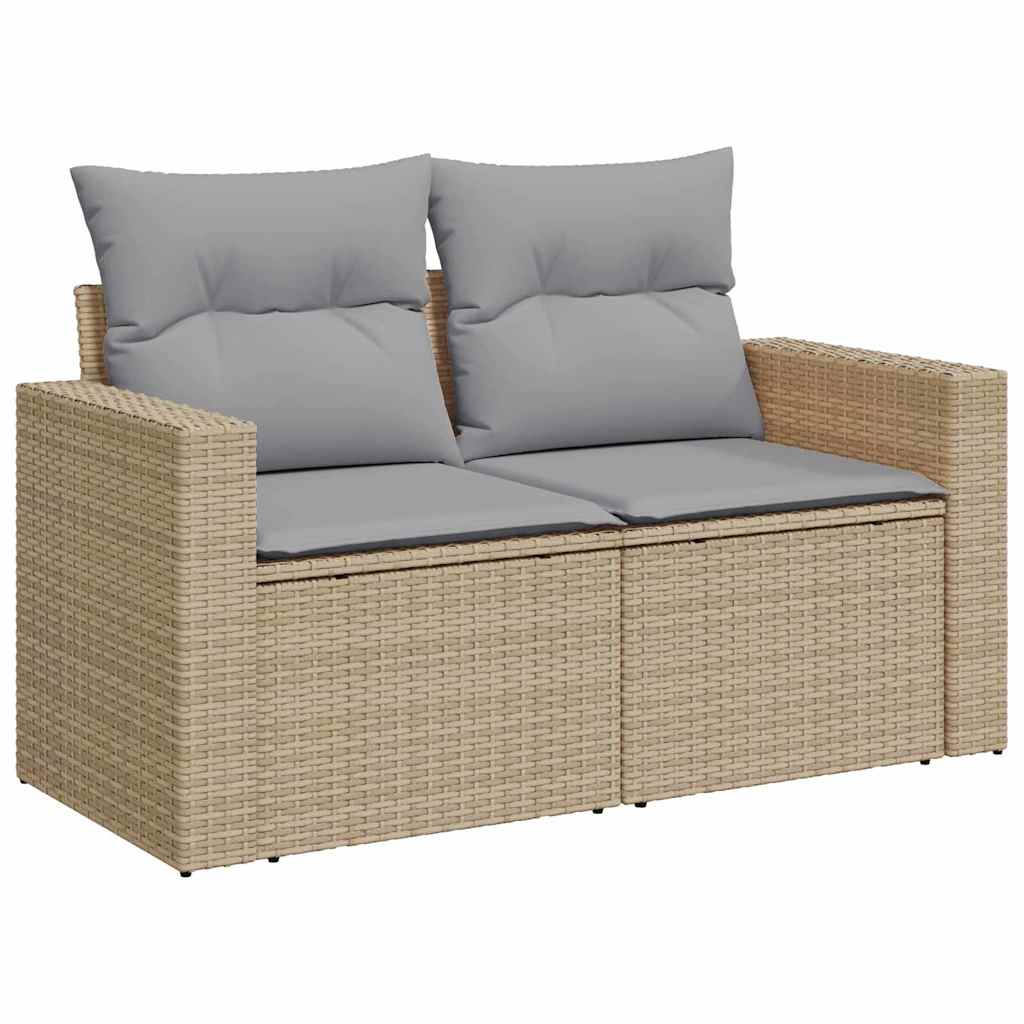 Garten-Sofa-Set 9 pcs Beige Poly-Rattan