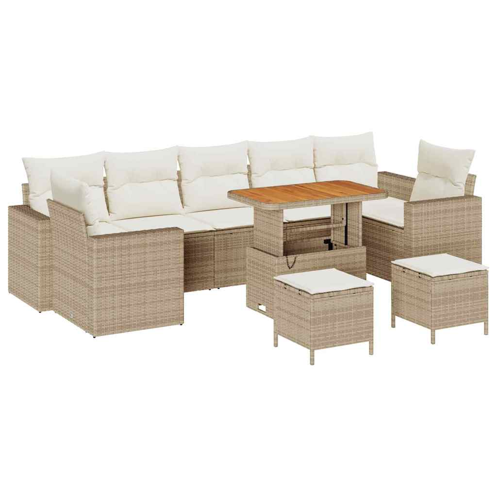 Gartensofa-set 10 pcs Beige Poly-Rattan