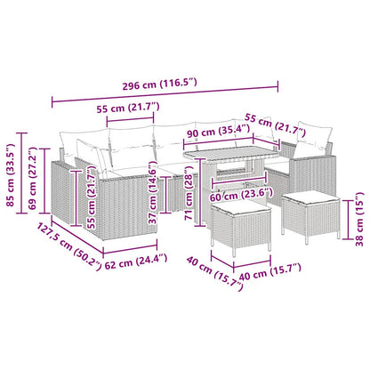 Gartensofa-set 10 pcs Beige Poly-Rattan