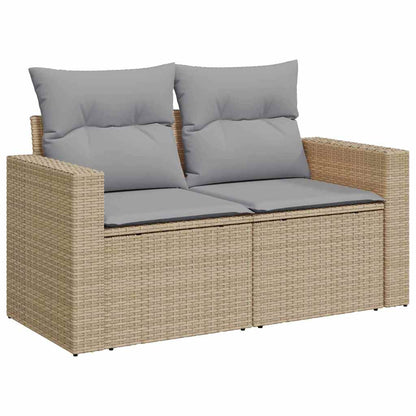 Gartensofa-set 9 pcs Beige Poly-Rattan