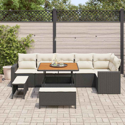 Gartensofa-set 9 pcs Schwarz Poly-Rattan