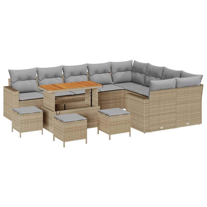Gartensofa-set 13 pcs Beige Poly-Rattan
