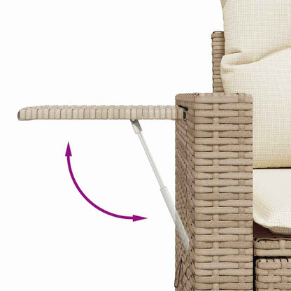 Gartensofa-set 9 pcs Beige Poly-Rattan