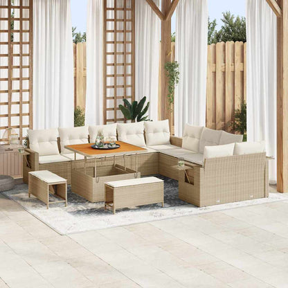 Gartensofa-set 13 pcs Beige Poly-Rattan