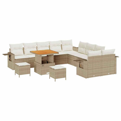 Gartensofa-set 13 pcs Beige Poly-Rattan