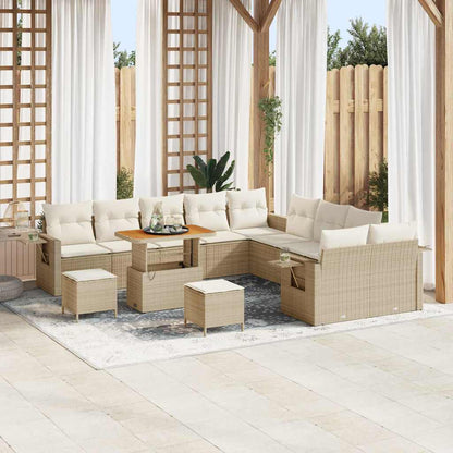 Gartensofa-set 13 pcs Beige Poly-Rattan