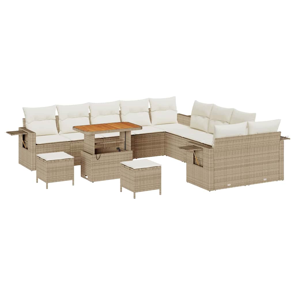Gartensofa-set 13 pcs Beige Poly-Rattan