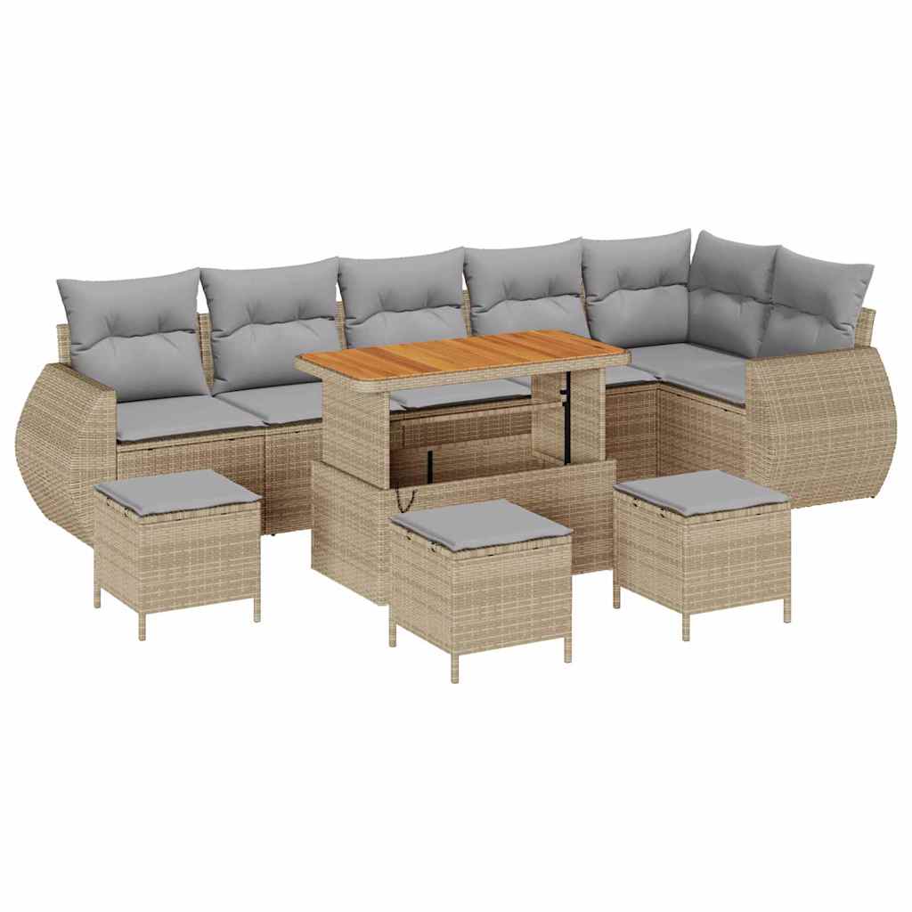 Gartensofa-set 10 pcs Beige Poly-Rattan