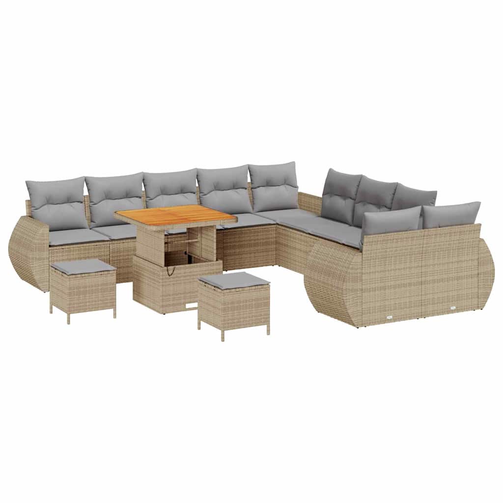 Gartensofa-set 13 pcs Beige Poly-Rattan