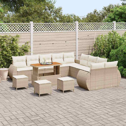 Gartensofa-set 14 pcs Beige Poly-Rattan