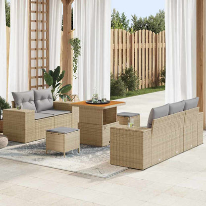 Gartensofa-set 8 pcs Beige Poly-Rattan