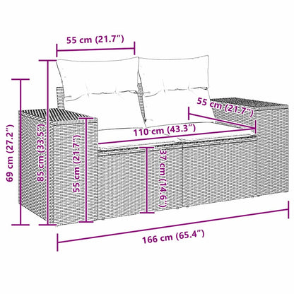 Gartensofa-set 8 pcs Beige Poly-Rattan