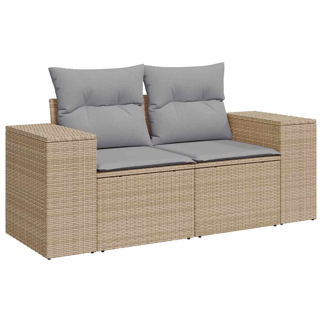 Garten-Sofa-Set 10 pcs Beige Poly-Rattan