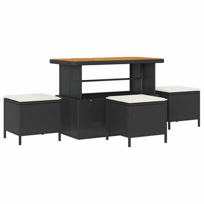 Gartensofa-set mit Kissen 10 pcs Schwarz Poly-Rattan