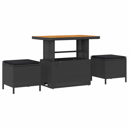 Gartensofa-set mit Kissen 8 pcs Schwarz Poly-Rattan