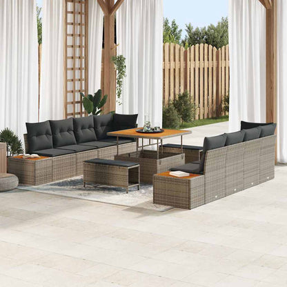 Gartensofa-set 11 pcs Grau Poly-Rattan