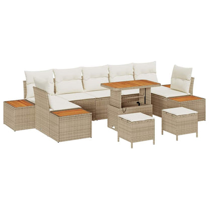 Gartensofa-set 10 pcs Beige Poly-Rattan