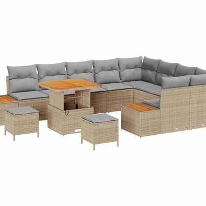 Gartensofa-set 12 pcs Beige Poly-Rattan