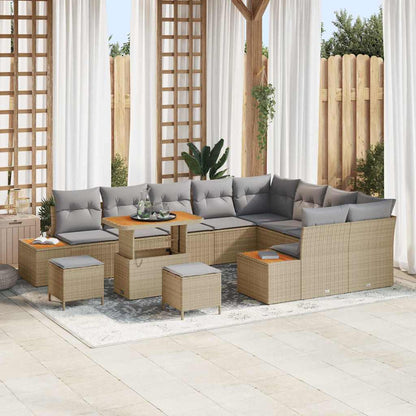 Gartensofa-set 12 pcs Beige Poly-Rattan