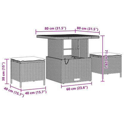 Gartensofa-set 13 pcs Schwarz Poly-Rattan
