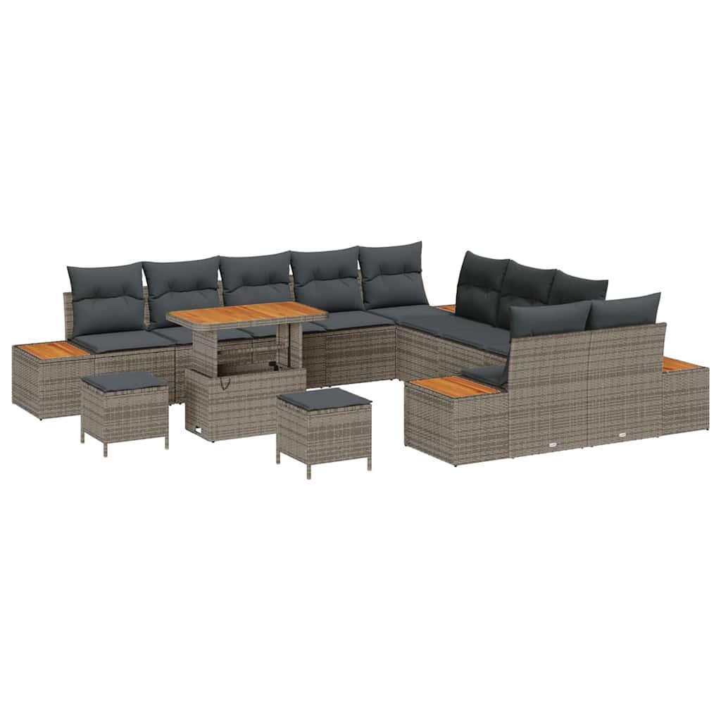 Gartensofa-set 13 pcs Grau Poly-Rattan