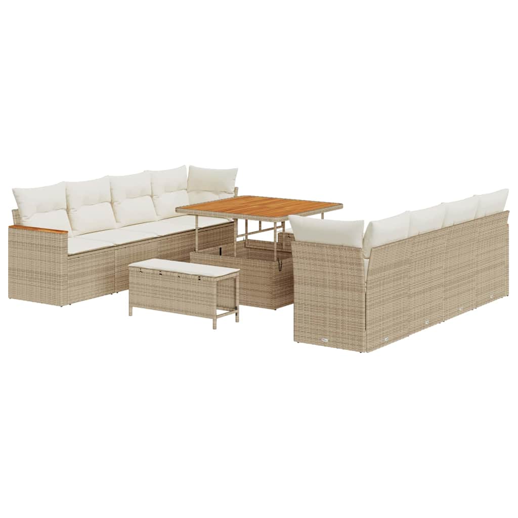 Gartensofa-set 11 pcs Beige Poly-Rattan