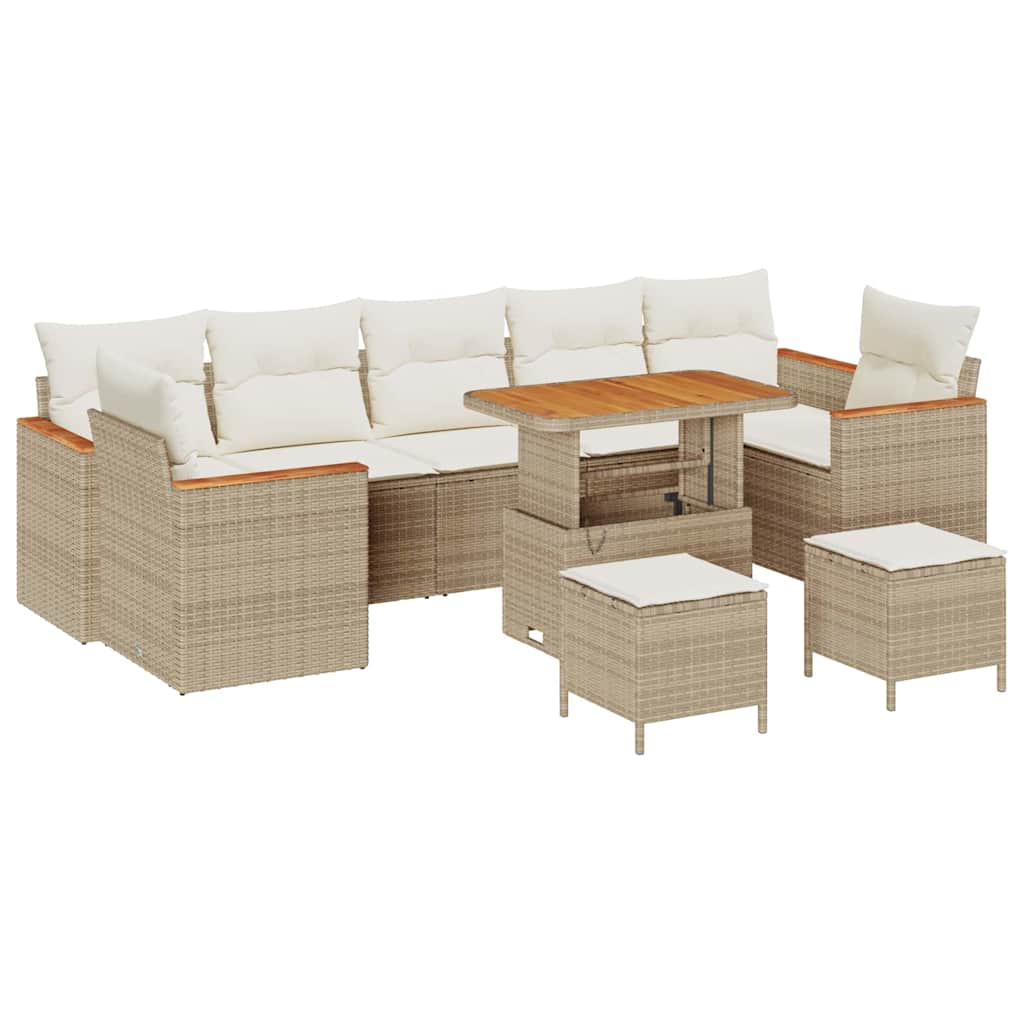 Gartensofa-set 10 pcs Beige Poly-Rattan