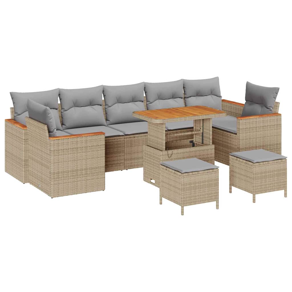 Gartensofa-set 10 pcs Beige Poly-Rattan