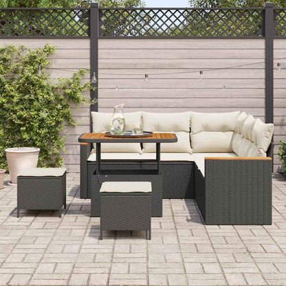 Gartensofa-set 8 pcs Schwarz Poly-Rattan