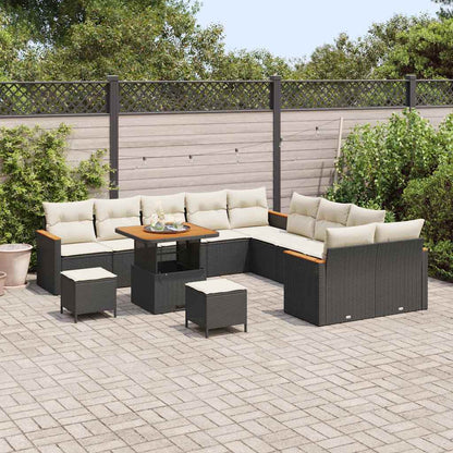 Gartensofa-set 13 pcs Schwarz Poly-Rattan