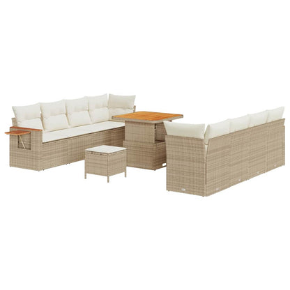 Gartensofa-set mit Kissen 11 pcs Beige und Creme
