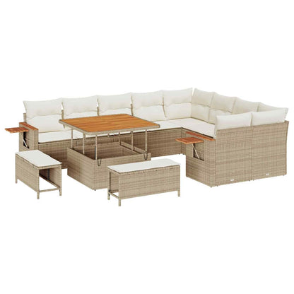 Gartensofa-set mit Kissen 12 pcs Beige und Creme