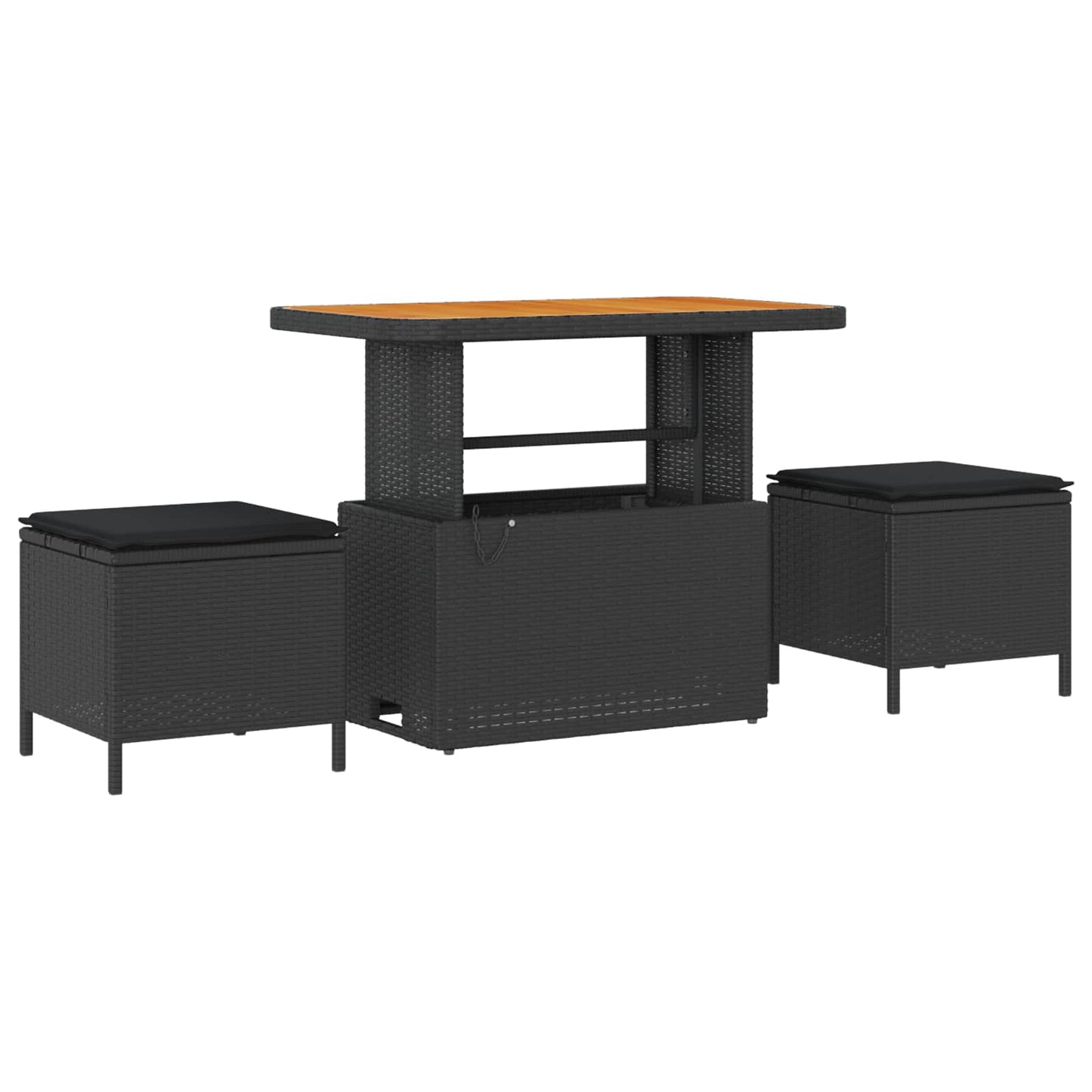 Gartensofa-set mit Kissen 12 pcs Schwarz