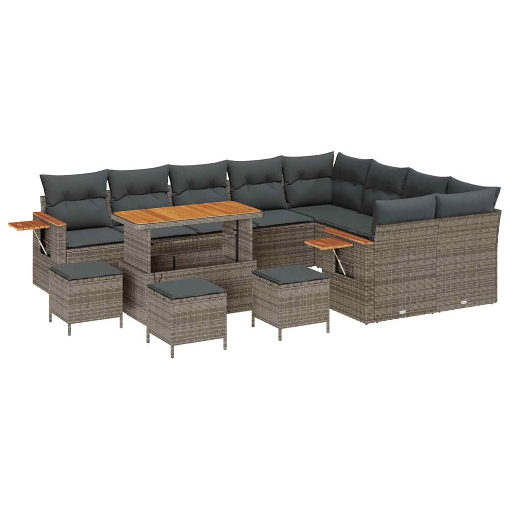 Gartensofa-set mit Kissen 13 pcs Grau